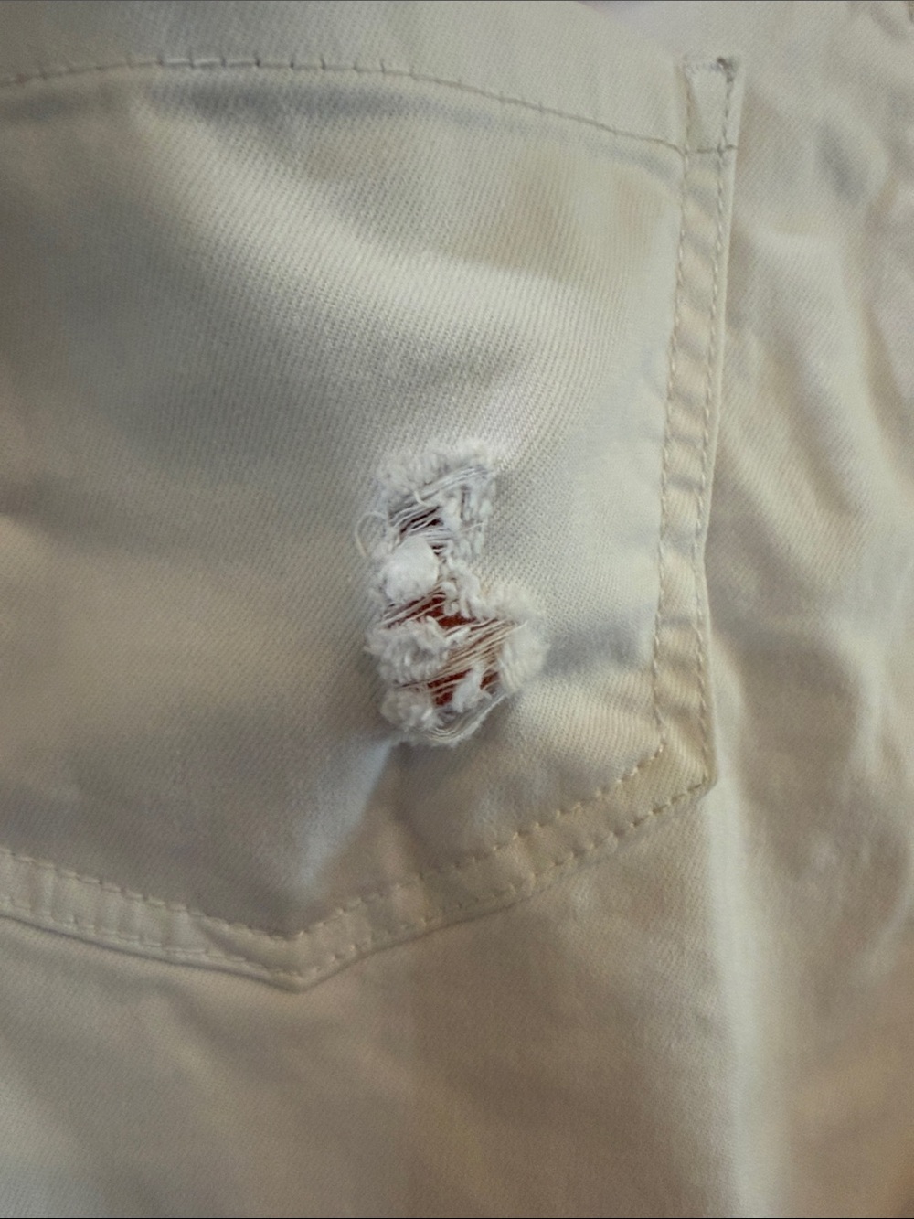 Tribal White Boyfriend Distressed Jeans with Metal Button - Picture 8 of 11